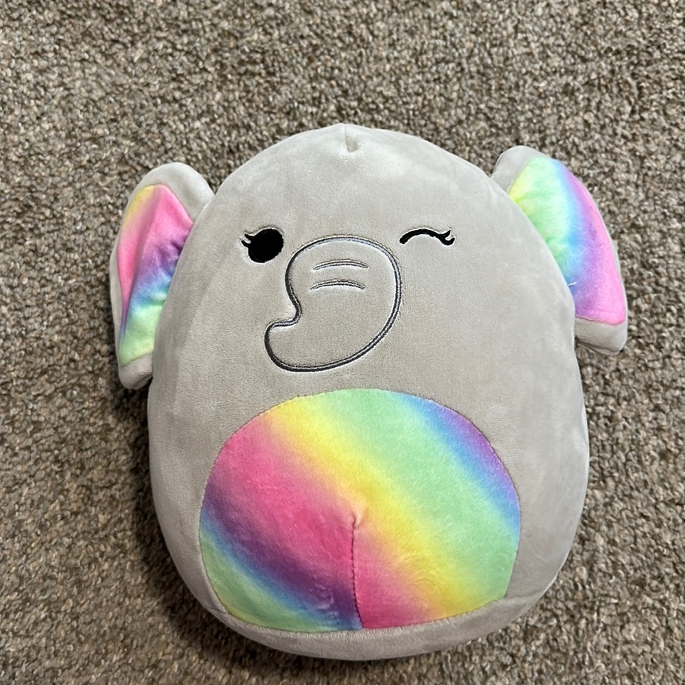 Rainbow elephant squishmallow